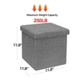 thumbnail image 2 of TIFOR 11.8" Collapsible Srorage Ottoman Cube - Linen Small Ottomans Storage Footrest, Folding Toys Chest for Kids, Gray, 2 of 7