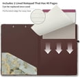 thumbnail image 3 of Clipboard Folio with Refillable Lined Notepad and Interior Storage Stylish Foldable Clipfolio for Office - White Gold Marble White Gold Marble, 3 of 7