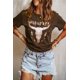thumbnail image 3 of ABPHQTO Camiseta con estampado de animales WILD FREE marrón para mujer, 3 of 5
