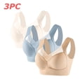 thumbnail image 2 of Tqyyweavej Women's 3 Pack Sports Bras Sheer Full Coverage Side Smoothing Wireless Bras Lightly Lined Breathable Everyday Bras L-6XL, 2 of 9