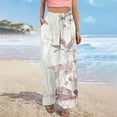 thumbnail image 5 of birthday gifts! QATAINLAV Women's Baggy Flowy Wide Leg Palazzo Pants Trendy Boho Floral Print Summer Beach Pants Casual Lounge Trousers Vacation Outfits Multicolor XL, 5 of 7