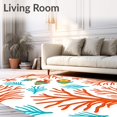 thumbnail image 2 of ODIKA 4'x6' Machine Washable Non-Slip Area Rug, Tropical Fish Coral Reef Doormat Underwater Entry Accent High Traffic Rug, Orange, 706979, 2 of 7