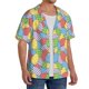 thumbnail image 2 of Balery Colorful Easter eggs Camisa Casual de Manga Corta con Botones para Hombre, Texturizada, Estilo Cubano, para Playa, Verano-XX-Large, 2 of 5