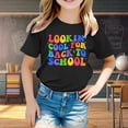 thumbnail image 2 of WEAIXIMIUNG Chemises de Sport pour Filles 10-12 Ans Rentrée des Classes Saison Imprimé Graphique Col Rond Manches Courtes T-Shirt Décontracté d'Été, 2 of 4