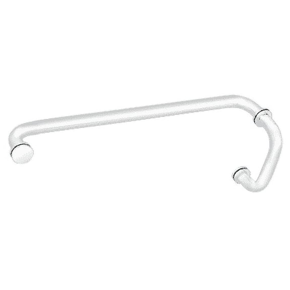 CRL BM6X18W White 6" Pull Handle and 18" Towel Bar BM Series Combination With Metal Washers
