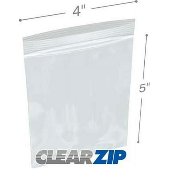 International Plastics CZ20405 4 x 5 in. ClearZip Lock Bags, 0.002 Gauge - Case of 1000