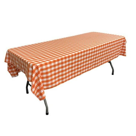 

TCcheck60x84-OrangeK48 Checkered Rectangular Tablecloth White & Orange - 60 x 84 in.