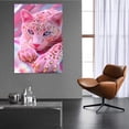 thumbnail image 4 of Mudket Pink Gold Glitter Leopard Cub Canvas Wall Art, Cute Fantasy Glam Animal Wall Art for Bedroom Print for Baby Nursery Home Decor , Framed Ready to Hang - 12"L x 8"W, 4 of 9
