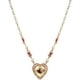 thumbnail image 1 of Jewelry Women's Rose Gold Tone Manor House Faux Pearl Purple Flower Heart Pendant Necklace, 1 of 2