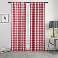 thumbnail image 1 of GlowSol 42"W x 54"L Farmhouse Curtains Buffalo Checker Plaid Curtains Light Filtering with Rod Pocket for Bedroom Living Room, Red White, 2 Panels, 1 of 8