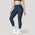 thumbnail image 3 of Women's High Waist Full Length Seamless Compression Leggings for Active and Casual Wear - X Large, Navy, 3 of 7