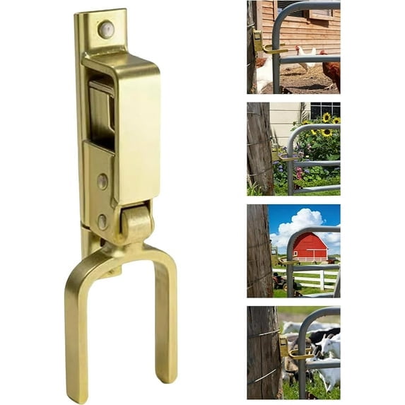 Clearance - Instant Locking Gate Latch,Heavy-Duty One-Hand Gate Latch for Farm, Ranch Backyard,Spring-Loaded Auto-Lock,Rust-Resistant Steel,Easy Install on Wood,Metal Pipe Gates