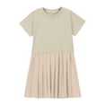 thumbnail image 4 of FAIWAD Robe d'Été à Col Rond et Manches Courtes pour Filles, Robe Patchwork Plissée Unie, Mini Robe de Tennis Athlétique, 4 of 9
