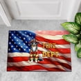 thumbnail image 4 of Firefighter Australian Shepherd Hero Rescue Fire Dept Fireman USA Flag Doormat Aussie Dog Lover Gifts Indoor Outdoor Welcome Mat - 02026, 4 of 5