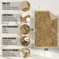 thumbnail image 3 of Ottomanson Non-Slip Area Rug for Living Room 3'3" x 5' Durable Low Profile Carpet, Beige Paisley, 3 of 11