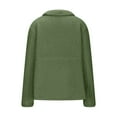 thumbnail image 6 of Women Fleece Fuzzy Jacket No Hood Casual Warm Winter Full Zip Up Sweater Coats Long Sleeve Solid Color Outwear (XL, Mint Green), 6 of 7