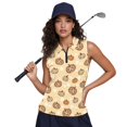 thumbnail image 6 of Whosucclay Pumpkin and Daisy Pattern Womens Sleeveless Shirt Workout Tank Tops for Ladies, Quarter Zip Stretch for Travel Outdoor Athletic, 6 of 8
