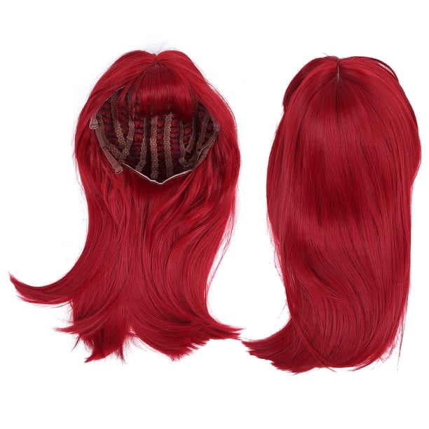 Postizo para mujer, peluca larga y recta roja, pelucas de Cosplay, cabello falso para mujer, funcionamiento suave