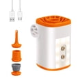 thumbnail image 1 of TFixol Portable Camping Air Pump with Power Bank, LED Light, and Multiple Nozzles, Orange & White, ABS Material, 3600mAh Battery, Fast Inflation/Deflation, Compact Design for Outdoor Adventures, 1 of 7