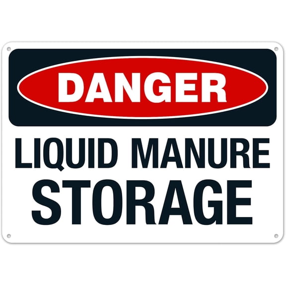 Danger Liquid Manure Storage Sign Metal Sign 12X8 Inches
