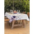 thumbnail image 3 of Outdoor Tablecloth with Umbrella Hole for Patio/Picnic/Party/Camping, Purple Butterflies Flowers Waterproof Table Cloth Rectangle Table Cover Washable, Spring Watercolor Botanical (60"x 84"), 3 of 9