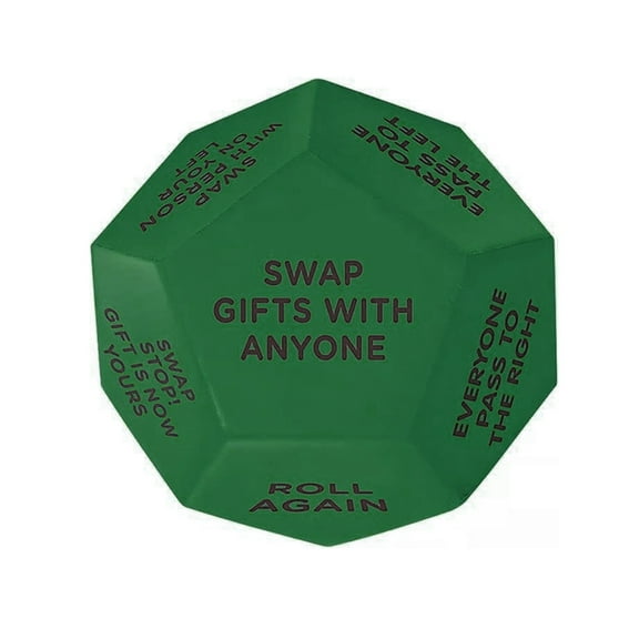 Santa Swap Gift Exchange Dice, 2025 New - Exchange Dice Game, Christmas Party Gift Exchange Dice Game, 12 Different Sides - 3*3*3in High-Density Food-Grade