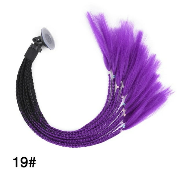 24 Pulgadas Casco Trenza Coletas Cola De Caballo Para Las Mujeres De La Motocicleta Trenzas Con Ventosa