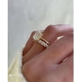 thumbnail image 4 of vylahjewellery Emerald Moissanite Engagement Ring 10K Yellow Gold Bridal Ring Set Art Deco Wedding Ring Set Marquise Cut Diamond Half Eternity Band, 4 of 6