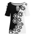 thumbnail image 4 of Gibobby Camisa&nbsp;Moda Mujer Mujeres Hollow Out Short Sleeve Tops Crewneck Cold Hombro Tshirts Casual Sexy Summer camisas sueltas cómodas Tees（Negro， L), 4 of 5