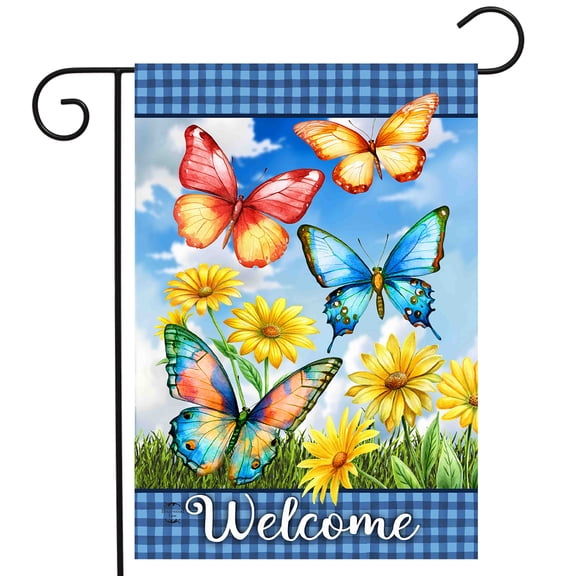 Briarwood Lane Spring Garden Flag 12x18 For Outdoor Butterfly Garden Welcome For Spring Garden Flag Flags For Outside