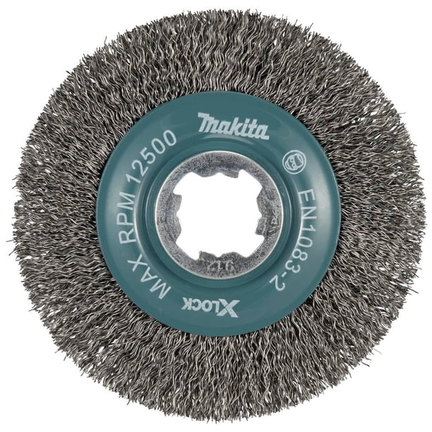 Cepillo de alambre Makita D-72665 X-Lock de acero al carbono de 4.5 pulgadas