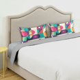 thumbnail image 3 of Yayeee Pillowcase Standard Size Set of 2 Satin Wrinkle Resistant Pillow Case, Pink Geometric, 3 of 7