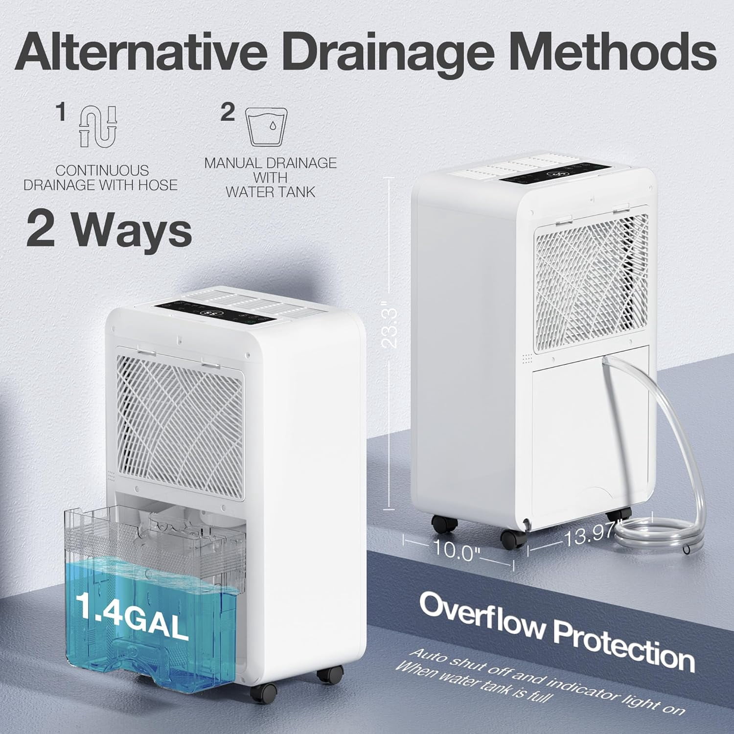 PhiloDeco 80 Pints Dehumidifier for Basement, 4,500 Sq. ft Dehumidifier for Home With Drain Hose, Automatic Defrosting, 24-Hour Timer Function