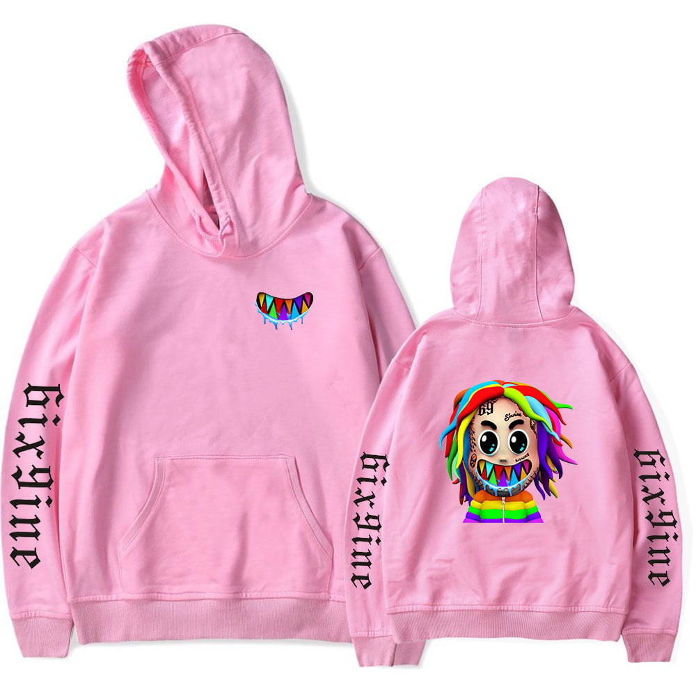 6ix9ine Hoodies Rainbow 3D Print Hoodie Sweatshirts Men Women Casual Hip Hop Pullover Long Hooded Sweatshirts Tops - Walmart.com