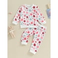 thumbnail image 2 of Newborn Baby Easter Clothes BunnyEgg Print Long Sleeve Sweatshirt with Long Pants 2Pcs Outfit, 2 of 9