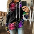 thumbnail image 2 of Sweat à Capuche d'Hiver pour Femmes Mode Pull de Noël Hoilidy Imprimé Xmas Pull Mi-Long Blouse Ample Col Rond Cardigan Chaud, 2 of 6