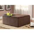 thumbnail image 3 of Homelegance 468CP Cocktail Ottoman w/ Casters in Chocolate Textured Plush Microfiber, 3 of 3