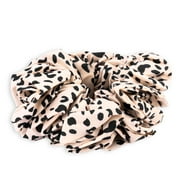 Claire's Giant Cream Animal Print Hair Scrunchies, Oversized Scrunchy Hair Ties for Women, Jumbo Accessory for Bold Style, Outer Diameter: 6 in/15.24 cm