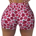 thumbnail image 2 of Haiem Rose Flowers No Front Seam Biker Shorts for Women Yoga Workout Gym Bike Shorts with Tummy Control Moisture-Wicking-Large, 2 of 9