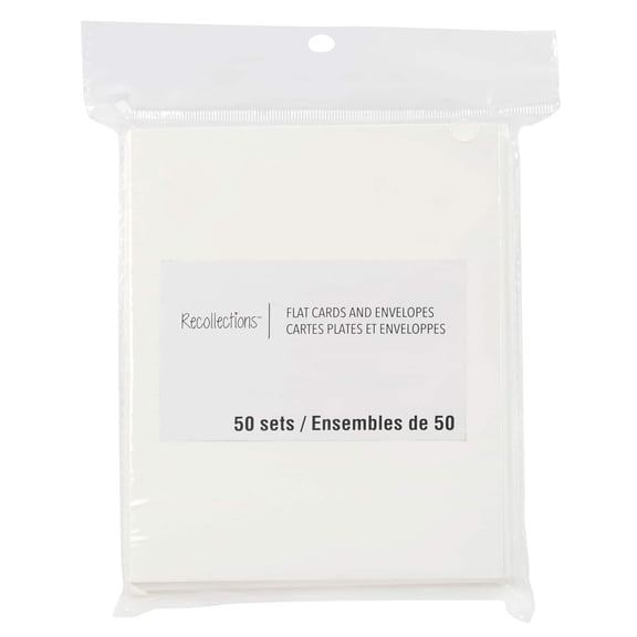Recollections 4.25" x 5.5" Ivory Flat Cards & Envelopes, 12 Packs: 50 ct. (600 total)