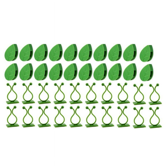 80Pcs Plant Climbing Wall Fixture Clips Fixer Vines Garden Green Leaf Holder for Decor