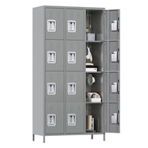 Maklaine Metal Locker with 12 Door for School and Employee Light Gray