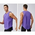 thumbnail image 5 of Gibobby Men's Muscle Tank Sleeveless Tee Workout Gym Crewneck Midweight Sleeveless shirts for men(XL,Purple), 5 of 7