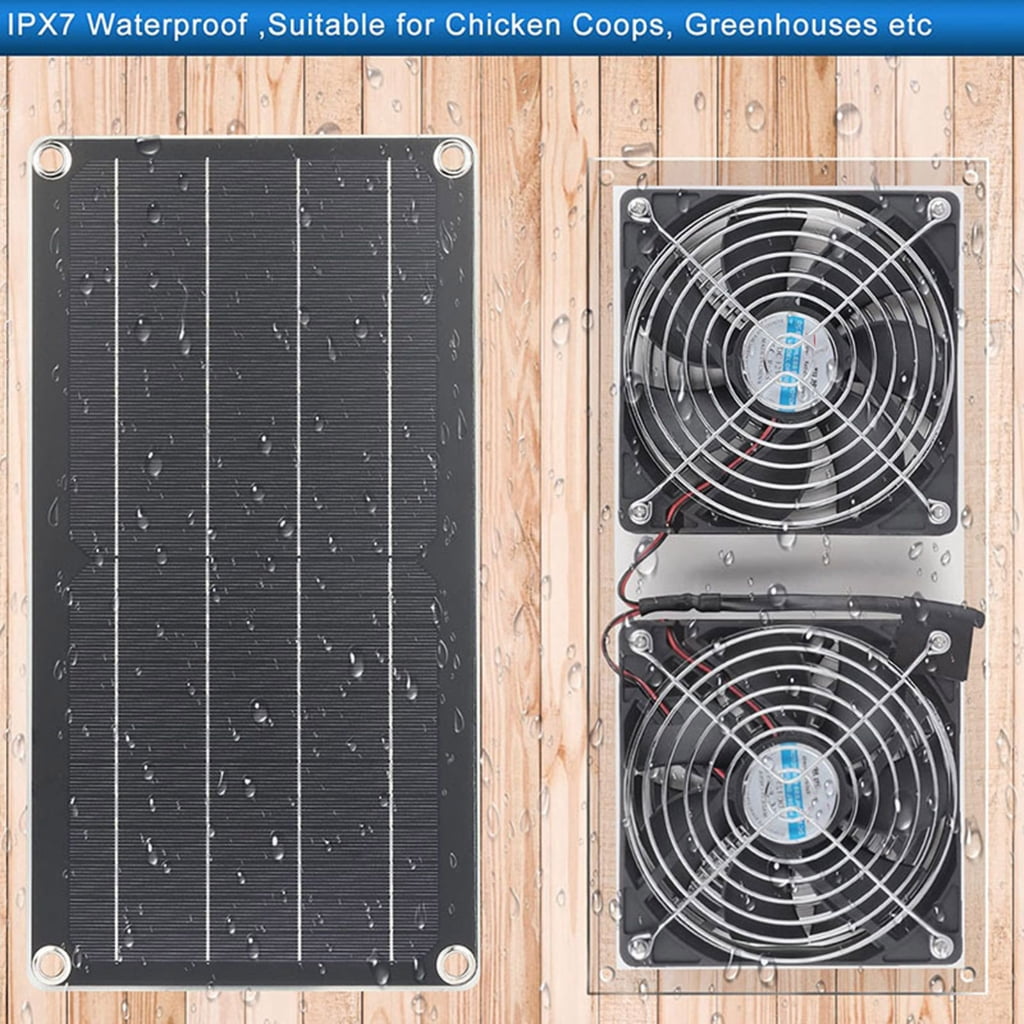 10W Solar Powered Fan Solar Exhaust Fan for Chicken Coops, Shed, Dog House