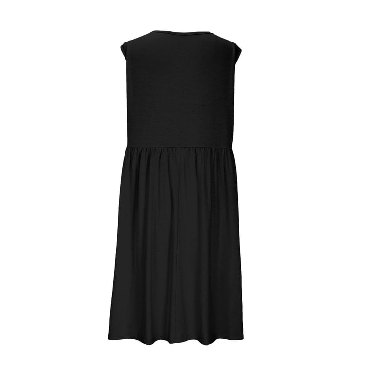Women's 2025 A-Line Tank Dress - Knee Length Sleeveless Sundress with  Pockets, Lightweight Flowy Cover Up for Beach & Travel - Walmart.com
