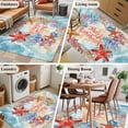 thumbnail image 6 of Summer Time Washable Area Rugs 3'x5', Red Starfish Shell Coral Marine Life Ocean Beach Low Pile Throw Living Room Rug Non-Slip Sturdy Edge Binding Carpet for Indoor Entryway Bedside Kitchen, 6 of 9