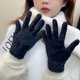 thumbnail image 5 of Guantes cálidos de ciclismo de invierno con imitación de piel de conejo de felpa, guantes de terciopelo para mujer, lindos guantes de color sólido a prueba de frío con los dedos, 5 of 6