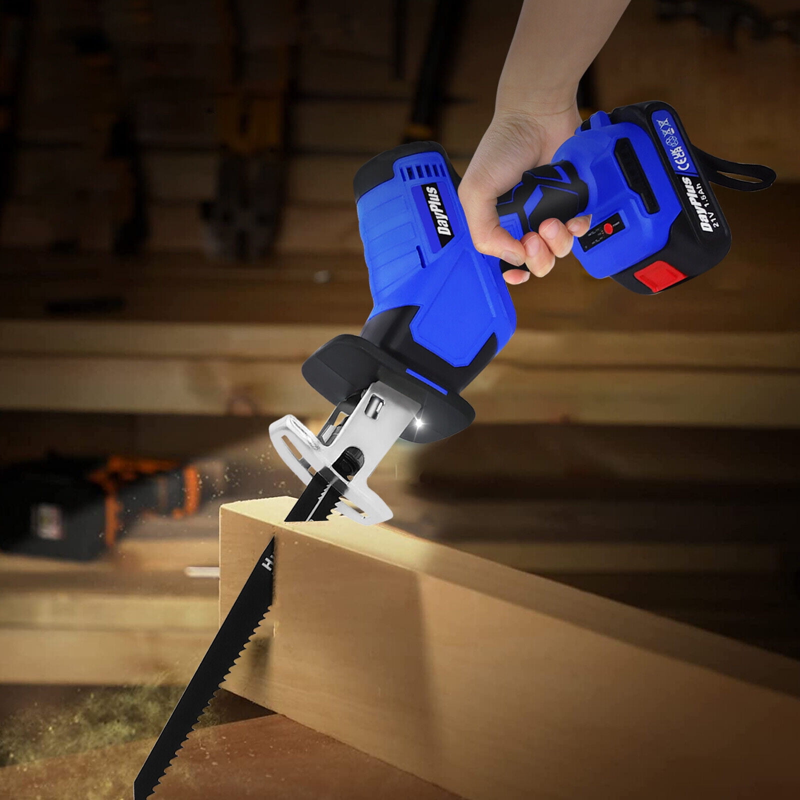 Dayplus Cordless Reciprocating Saw for Wood Metal Cutting Includes 2 Rechargeable Batteries Charger Walmart