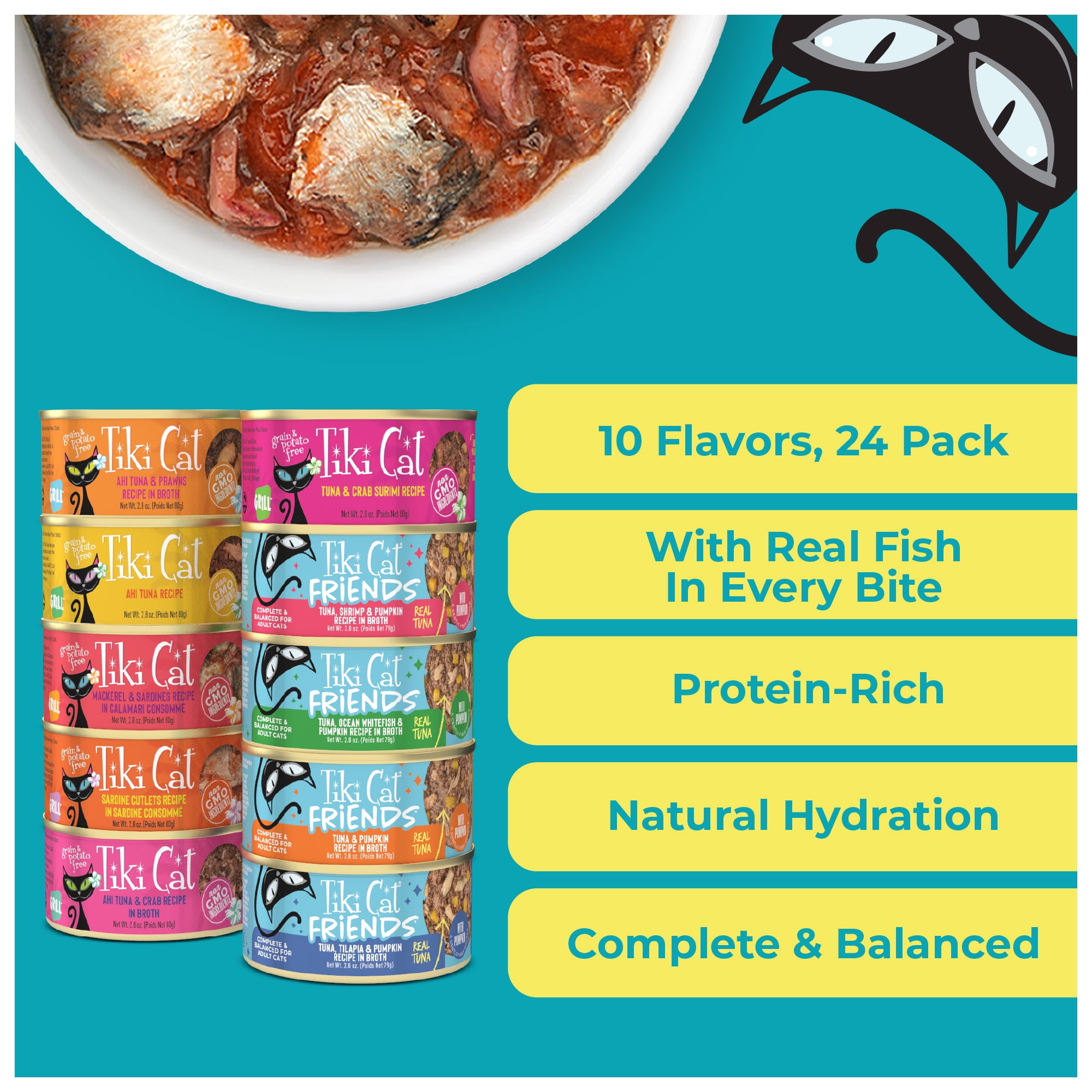 Tiki Cat Seafood Selects Wet Cat Food Mega Pack, 2.8 oz. Can (24 Count)