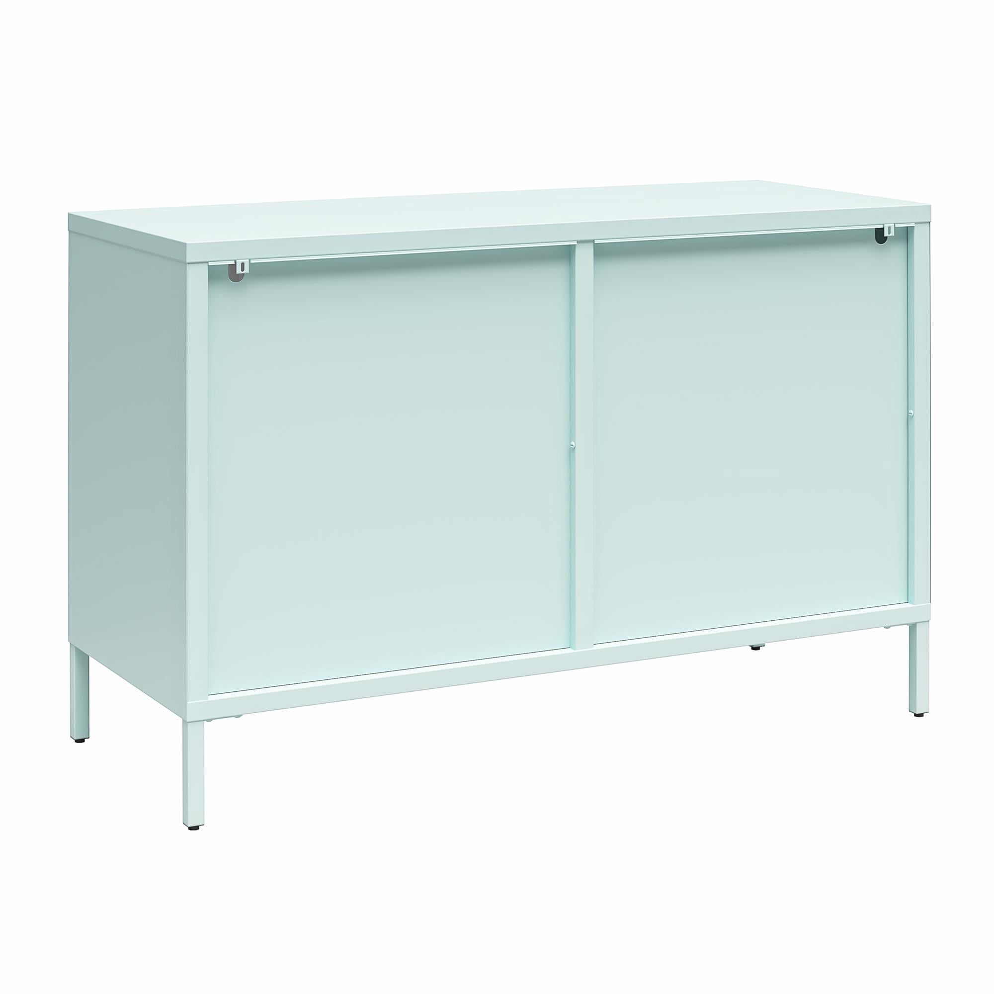 Mr. Kate Luna Wide 2-Door Accent Cabinet with Fluted Glass, Sky Blue